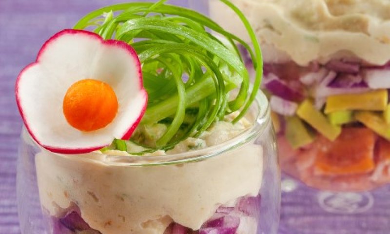 כוסות מוס דג מעושן וסלמון